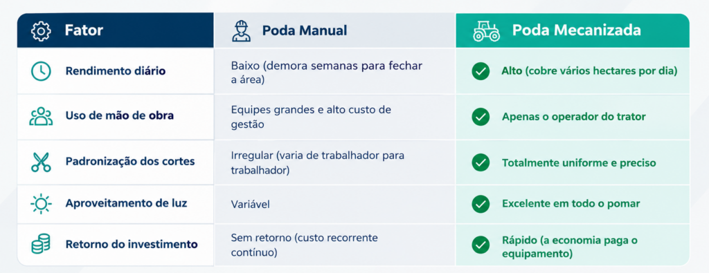 Máquina de poda mecanizada para citros: como reduzir custo operacional e aumentar produtividade por hectare